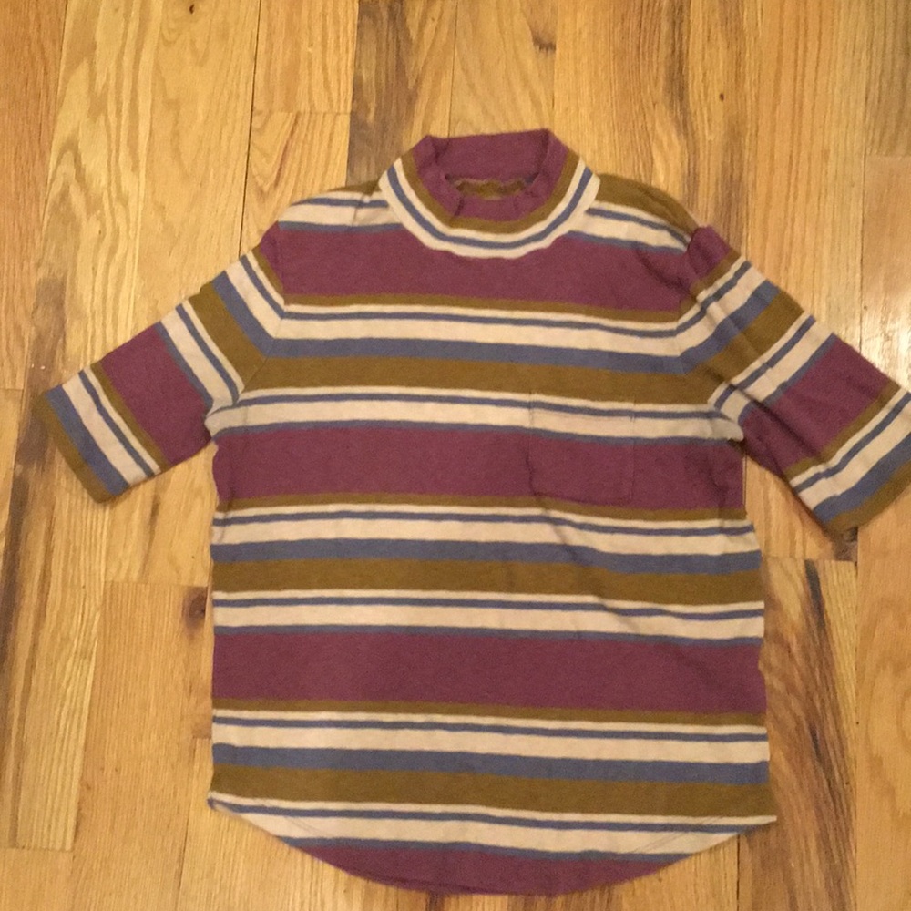 Madewell Mockneck Shirttail Tee in Stripe